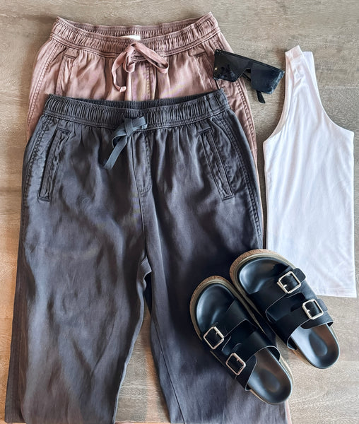 Avery Tapered Tencel Pant - Charcoal