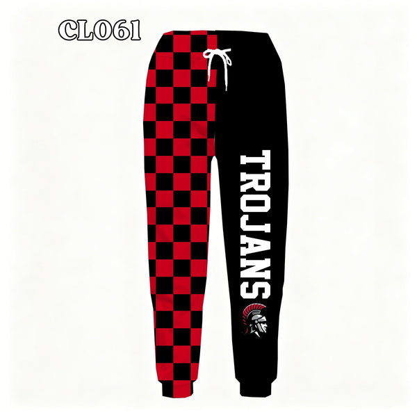 PREORDER Spiritwear Checkered Split Leg Bottom - TROJANS
