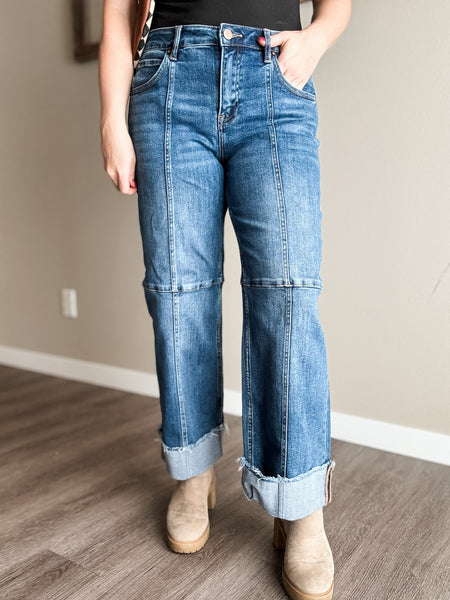 Taylor Cropped Wide Leg Jeans