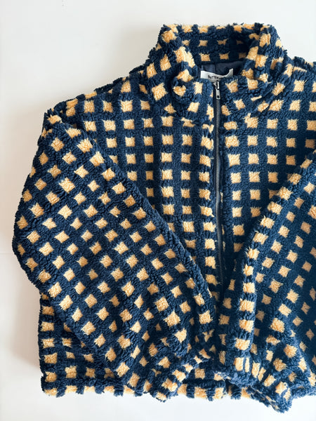 Vallie Fuzzy Sherpa Jacket - Navy