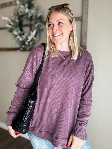 Daphne Waffle Knit Pullover - 2 Color Options