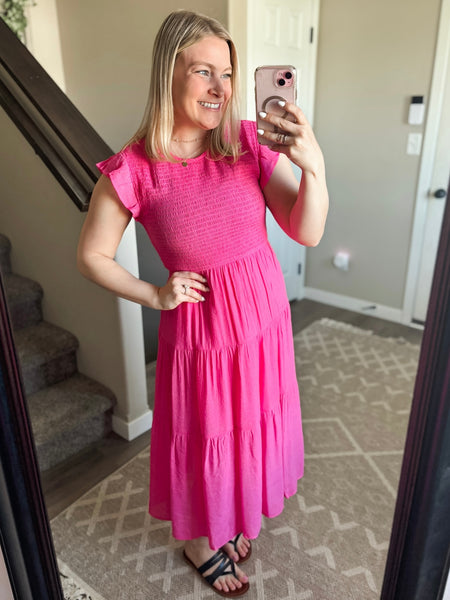 Analise Midi Dress - Pink