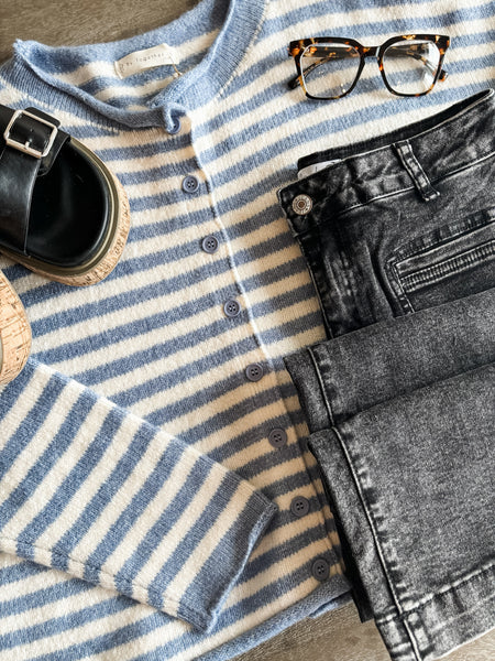 Ocean Mist Stripe Cardigan