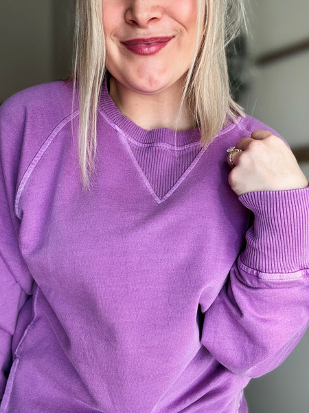 Shea Crewneck Sweatshirt - Lt Plum