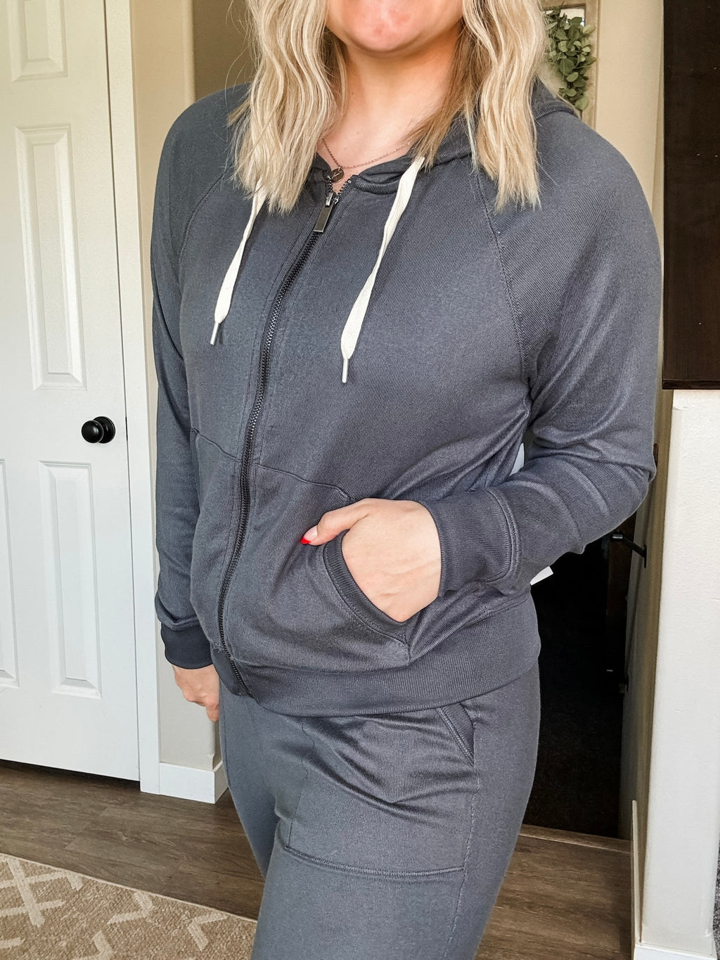 Skye Hacci Lounge Zip Jacket - Ash Grey