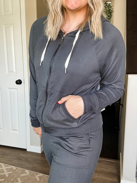 Skye Hacci Lounge Zip Jacket - Ash Grey