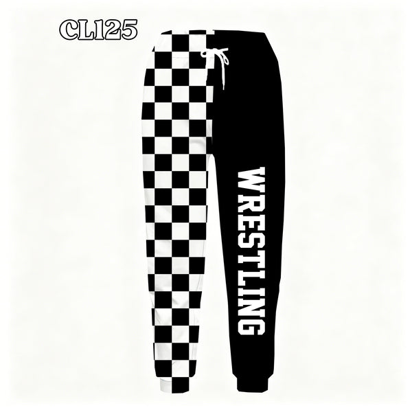 PREORDER Spiritwear Checkered Split Leg Bottom - WRESTLING