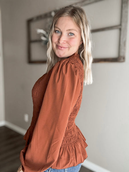 PREORDER Margaux Smocked Ruffle Blouse