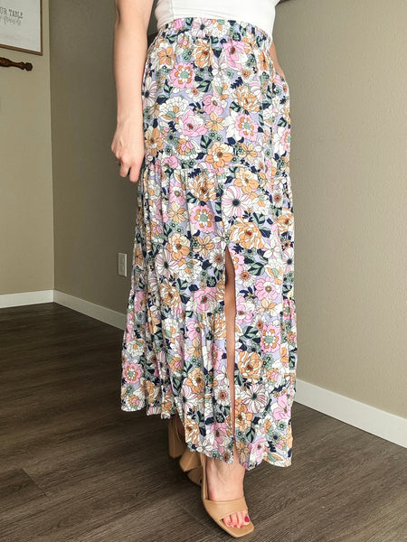 Calista Boho Floral Skirt - SIZE SMALL