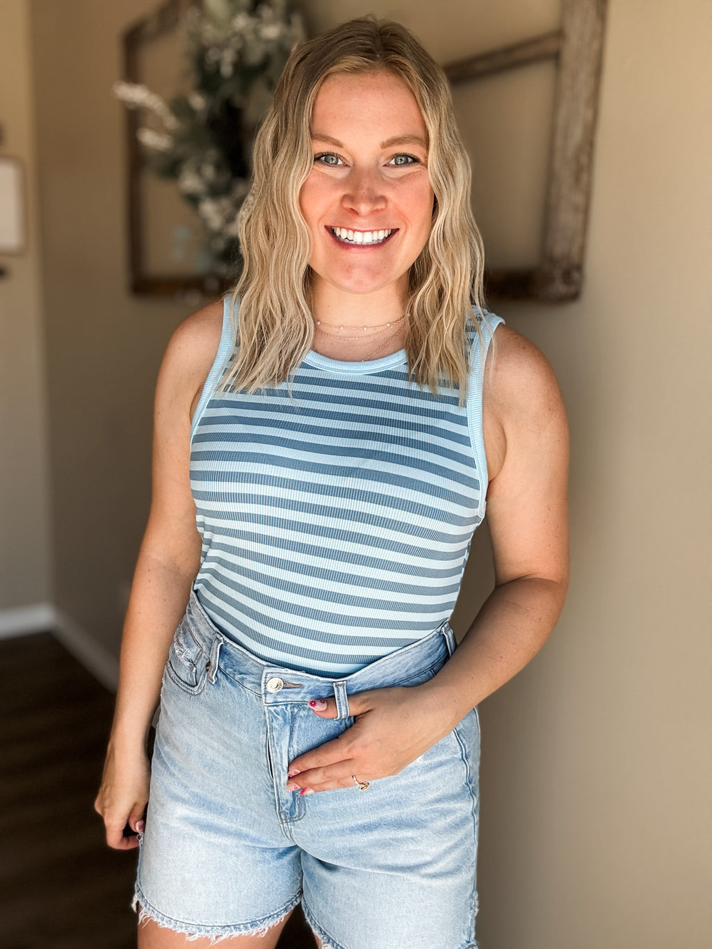 Hallee Striped Tank - SIZE MEDIUM
