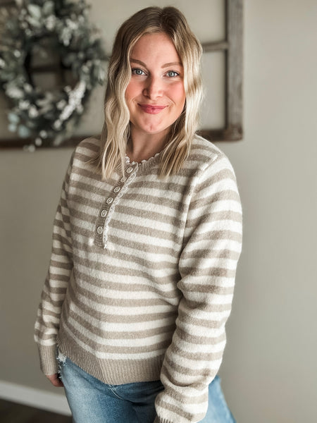 Pruitt Stripe Henley Sweater