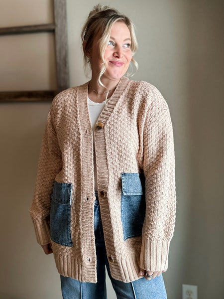 PREORDER Keely Denim Pocket Cardigan