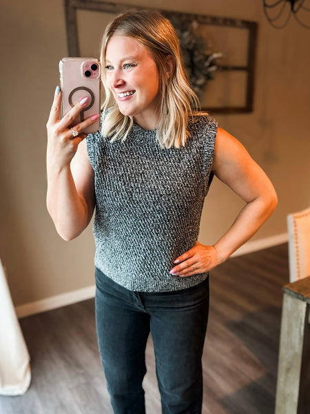 Ginny Sweater Vest Tank - Black