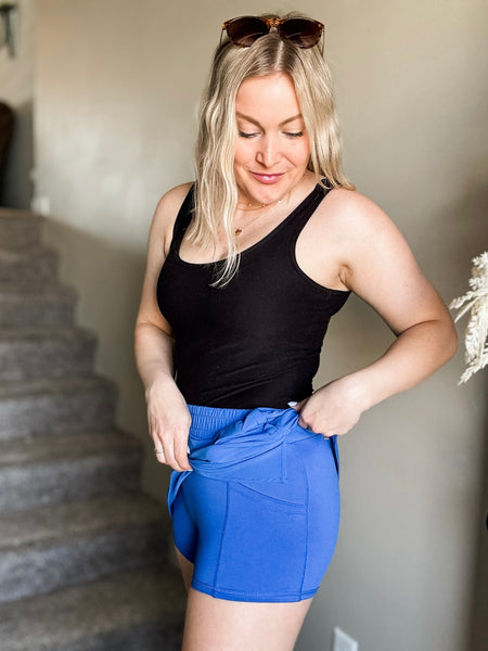 Hustle Active Skort - Indigo - SIZE LARGE