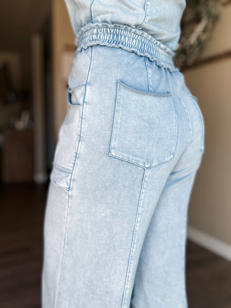 Odessa Washed Strapless Jumpsuit