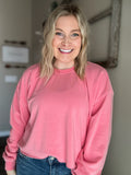 Brightside Cropped Crewneck - Pink - SIZE SMALL