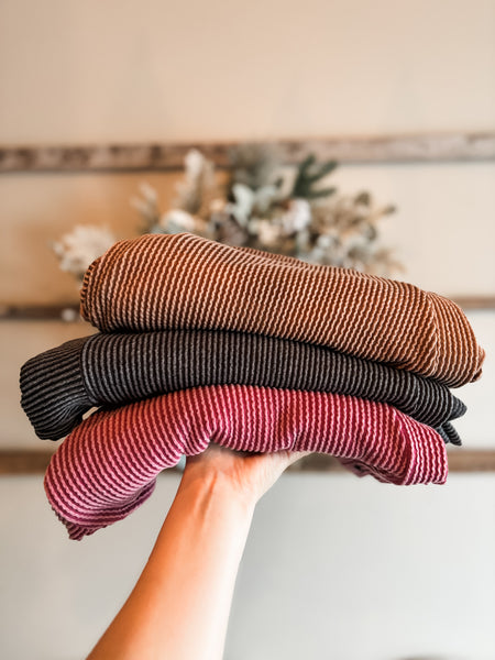 Perri Ribbed Cardigan - Charcoal - SIZE SMALL