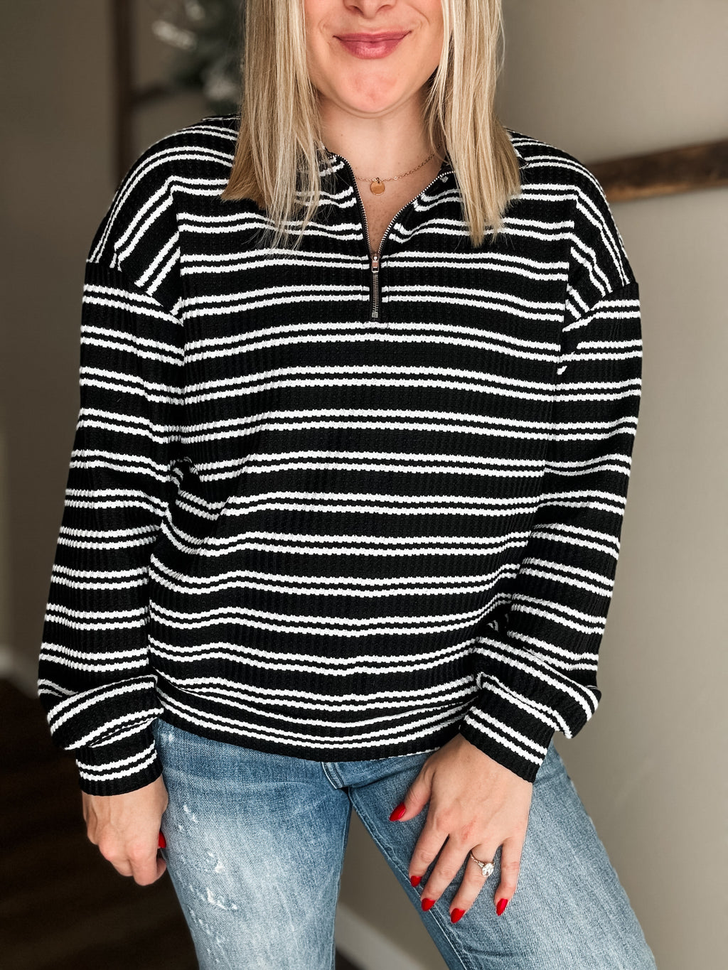 PREORDER Wynn Stripe Zip Pullover