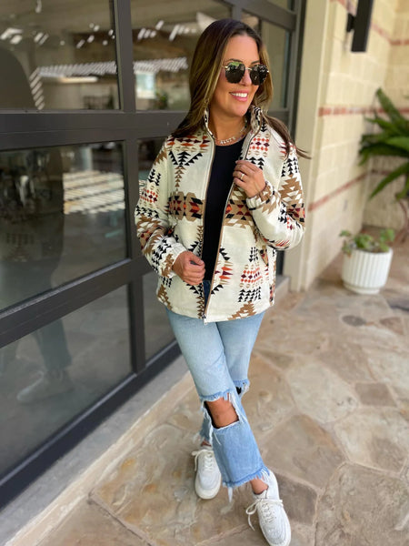 PREORDER Deidre Aztec Zip Up Jacket