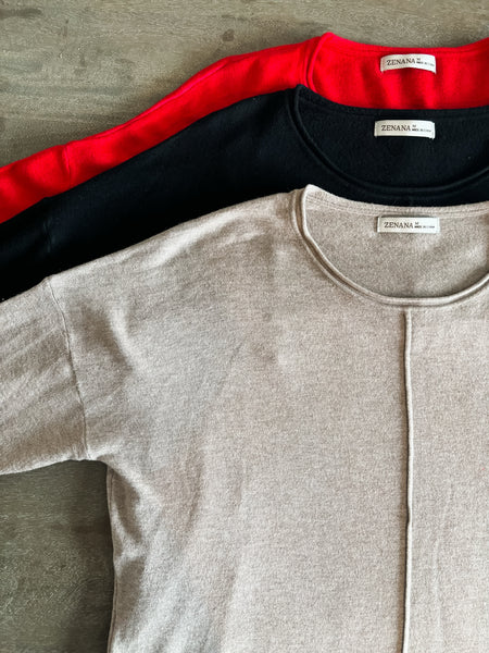 Callen Front Seam Sweater - Ash Mocha