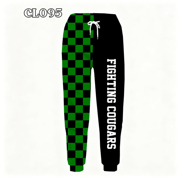 PREORDER Spiritwear Checkered Split Leg Bottom - FIGHTING COUGARS
