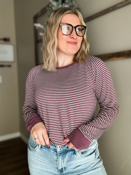 Marrie Stripe Raglan Top