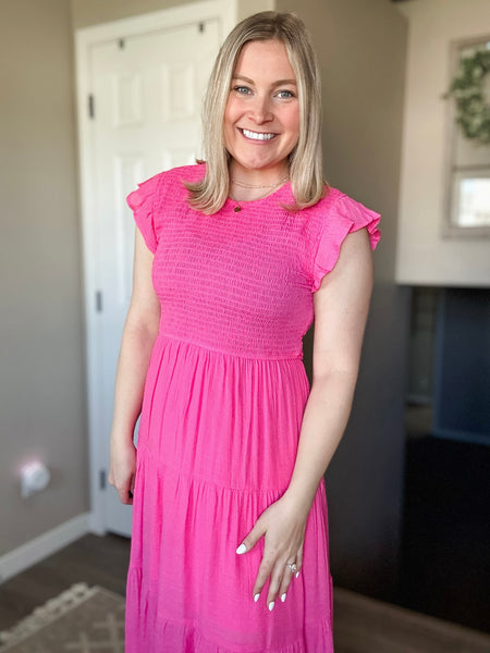 Analise Midi Dress - Pink