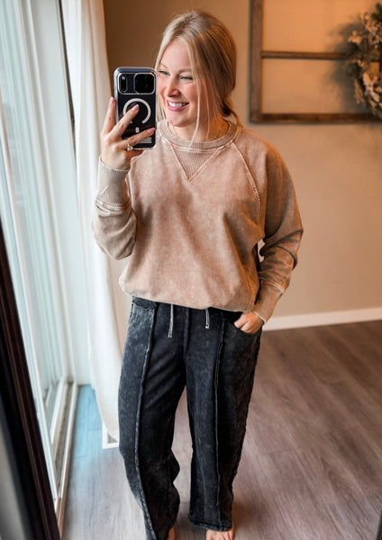Torrance Mineral Wash Pullover - Brown