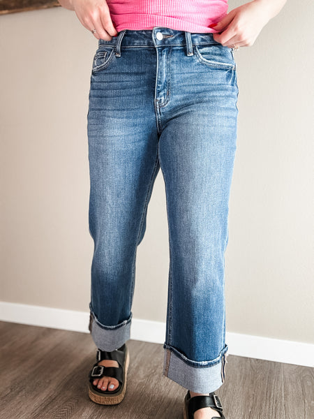 Andie High Rise Cuffed Jeans