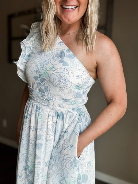 PREORDER Mireya One Shoulder Floral Dress