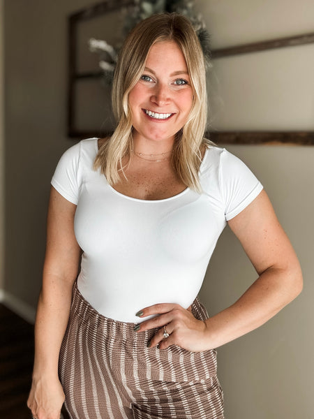 Lele Scoop Neck Top - White