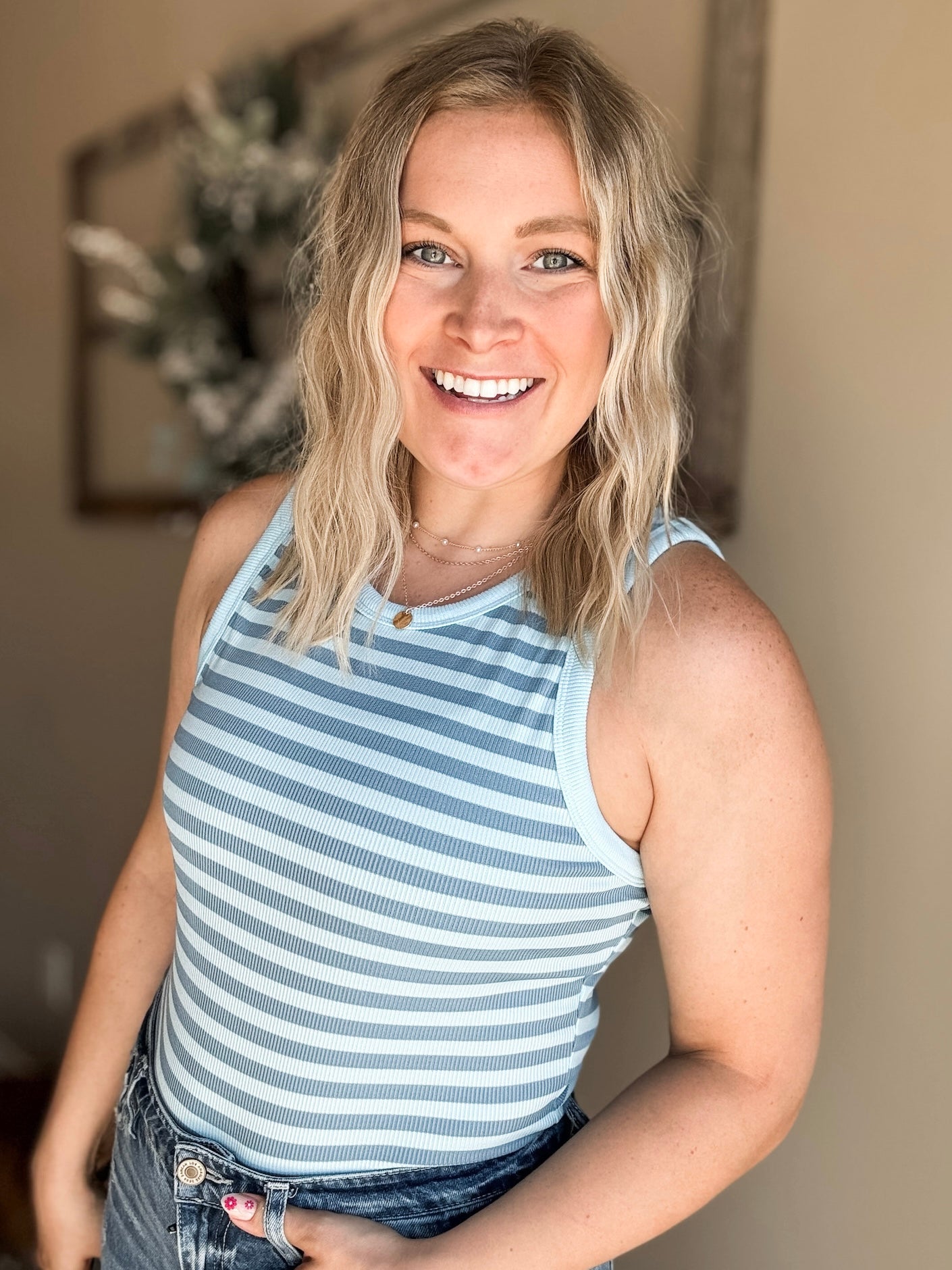 Hallee Striped Tank - SIZE MEDIUM