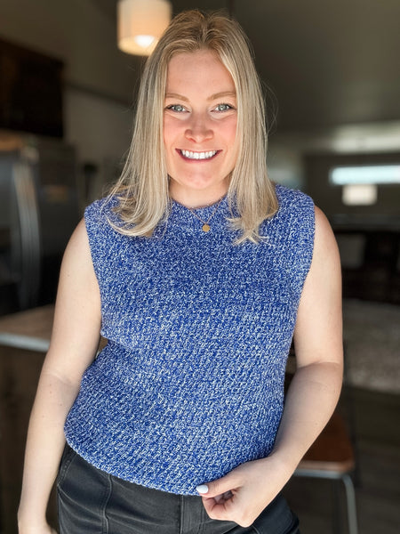Ginny Sweater Vest Tank - Blue