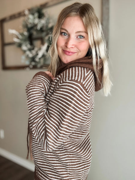 Brownstone Stripe Henley Sweater