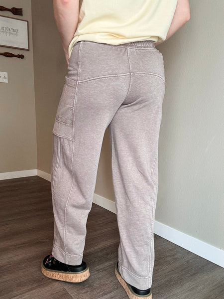 Laela French Terry Cargo Pant - Mocha