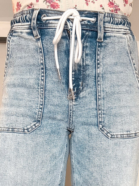 Kateri Drawstring Wide Leg Denim