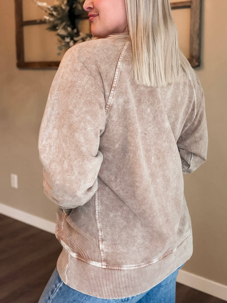 Torrance Mineral Wash Pullover - Brown