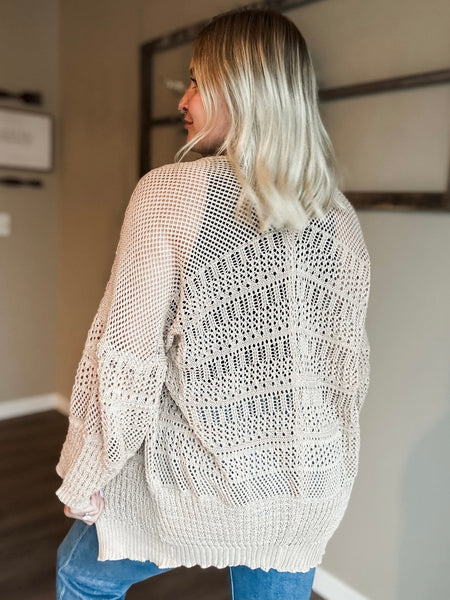 Kairi Netted Cardigan - Beige