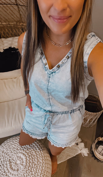 PREORDER Elianna Denim Romper