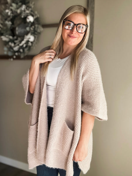 Yasmine Cozy Poncho - Beige