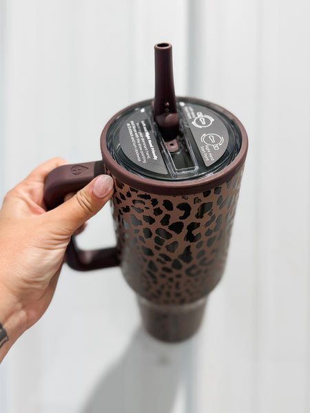 HydroJug 40 oz Traveler Tumbler - Brown Leopard