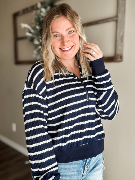 PREORDER Lively Stripe Half Zip Pullover