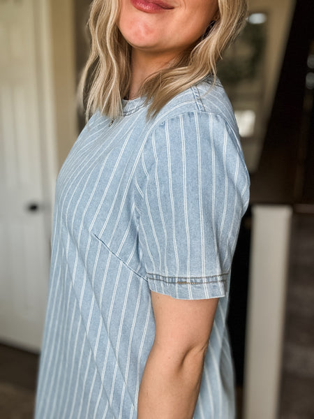 PREORDER Brant Stripe Button Dress