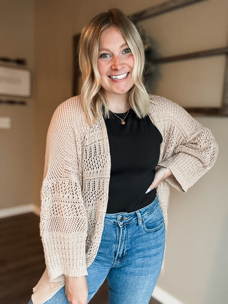 Kairi Netted Cardigan - Beige