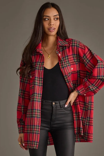 Tidings Plaid Button Down Top