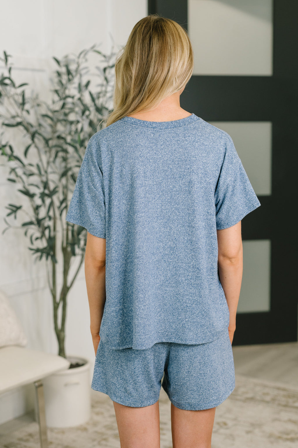 Couldn't Help It Melange Set in Light Navy - SIZE SMALL
