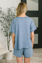 Couldn't Help It Melange Set in Light Navy - SIZE SMALL