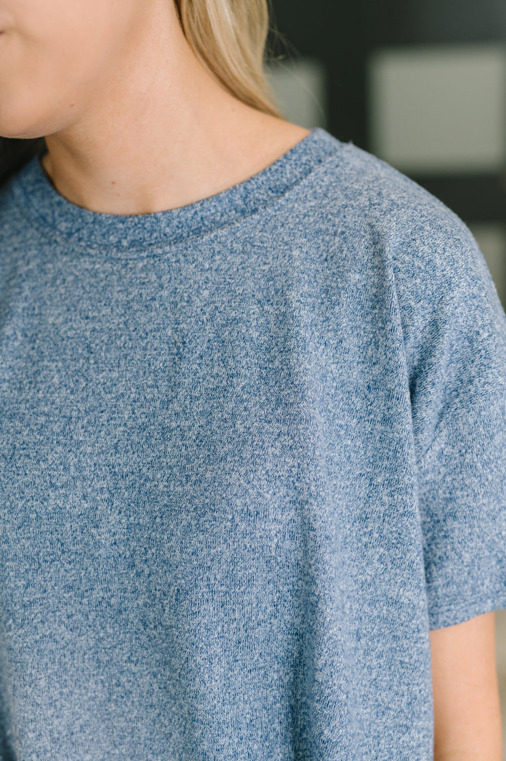 Couldn't Help It Melange Set in Light Navy - SIZE SMALL