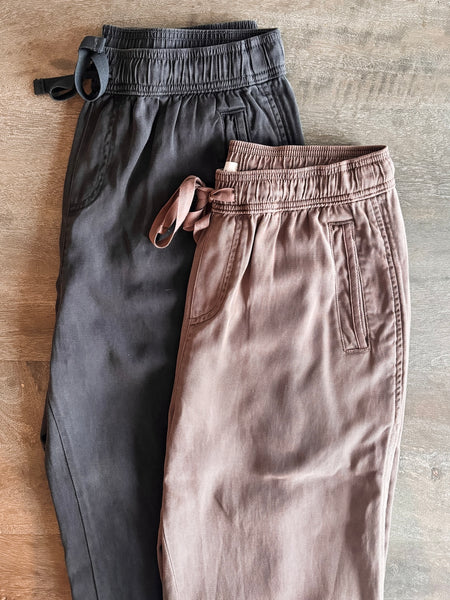 Avery Tapered Tencel Pant - Cocoa - SIZE SMALL