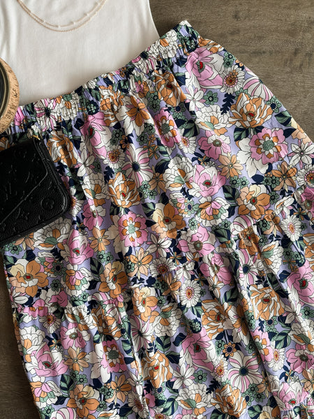 Calista Boho Floral Skirt - SIZE SMALL
